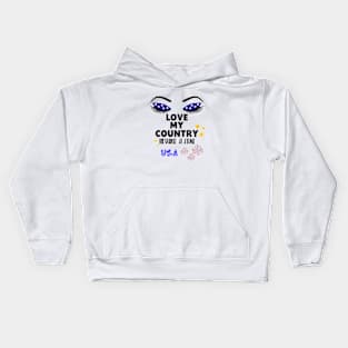 Love my country One Sparkle at a time Shirt Kids Hoodie